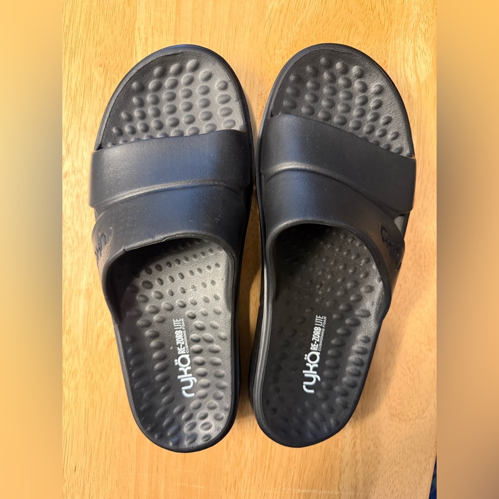 Ryka Black Comfort Slides